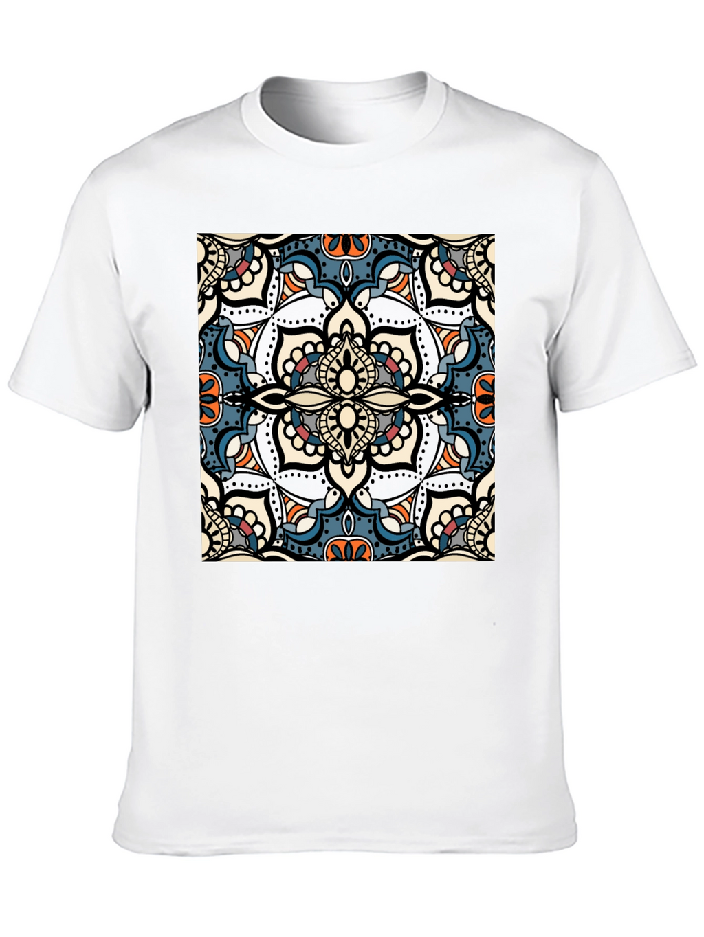 Mens Black T-Shirt with Mandala Design