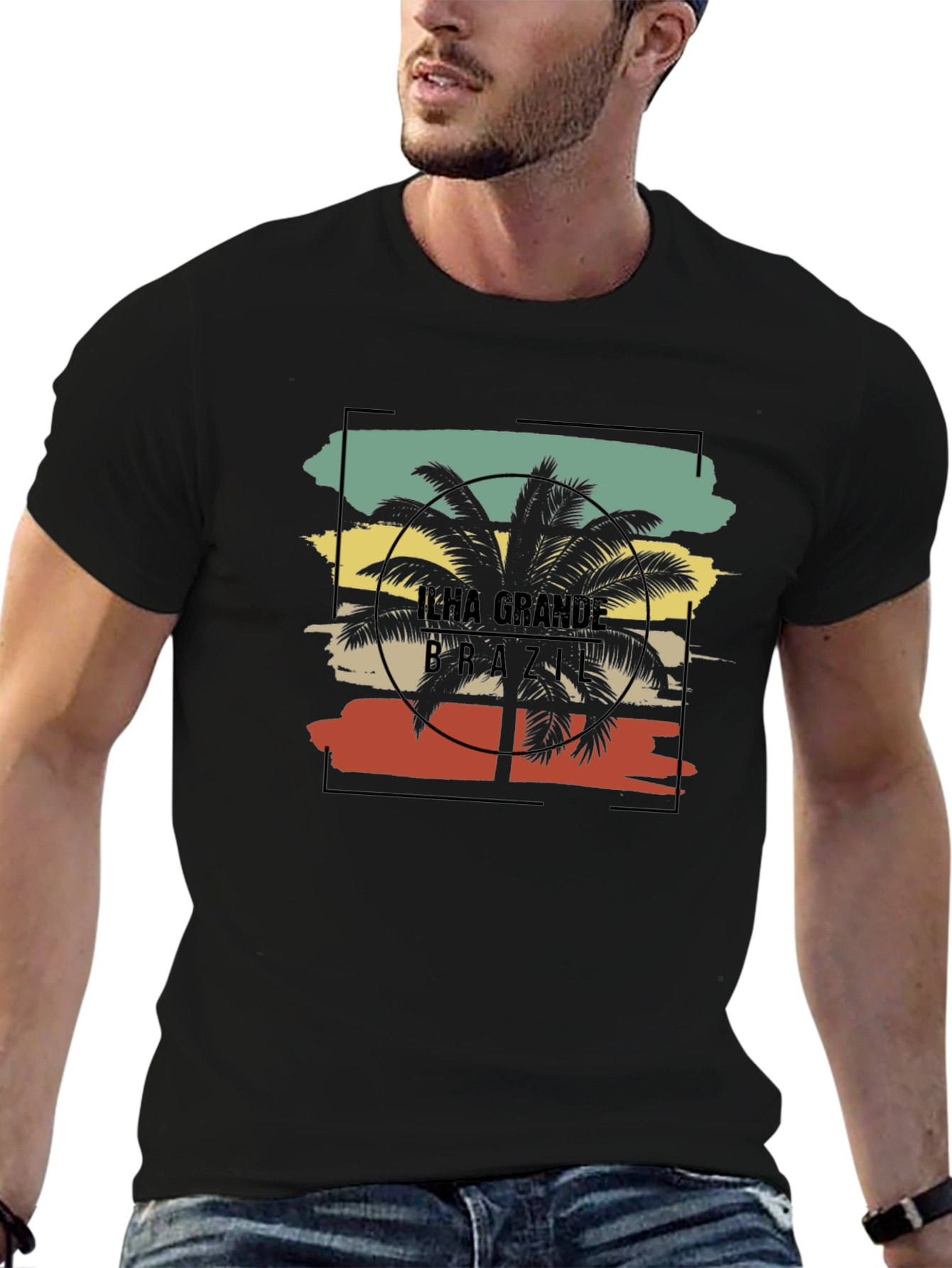 Ilha Grande Brazil Palm Tree Graphic Tee