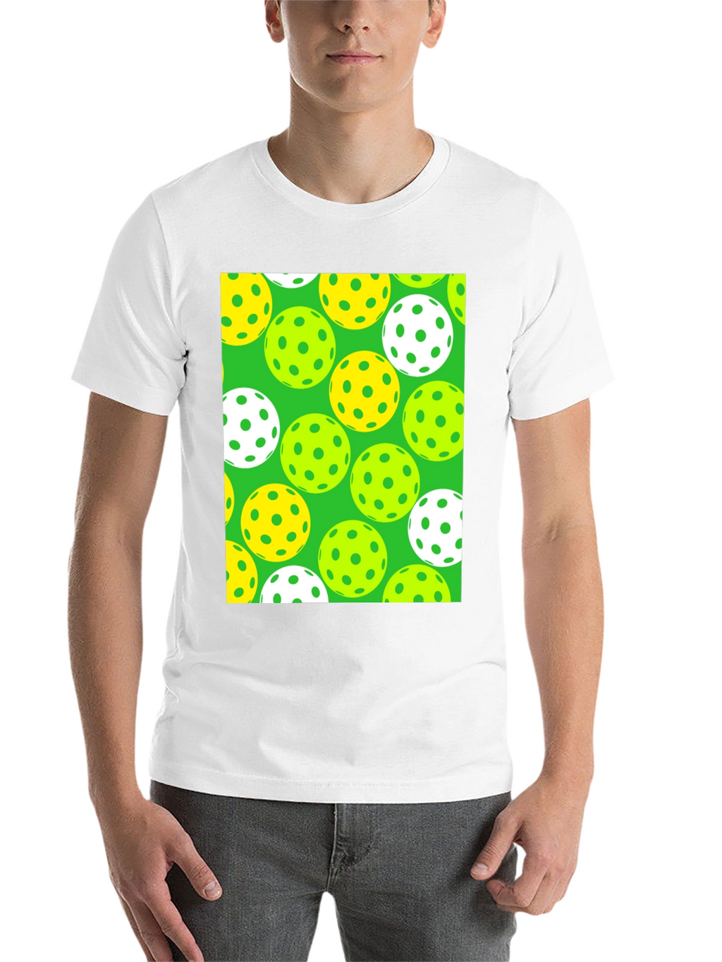 Pickleball Balls Patterned Black T-Shirt