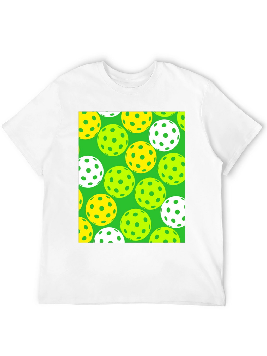 Pickleball Balls Patterned Black T-Shirt