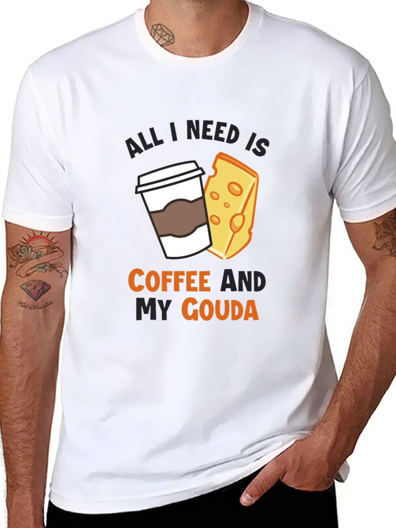 Coffee and Gouda T-Shirt - Funny Cheese Lover Tee