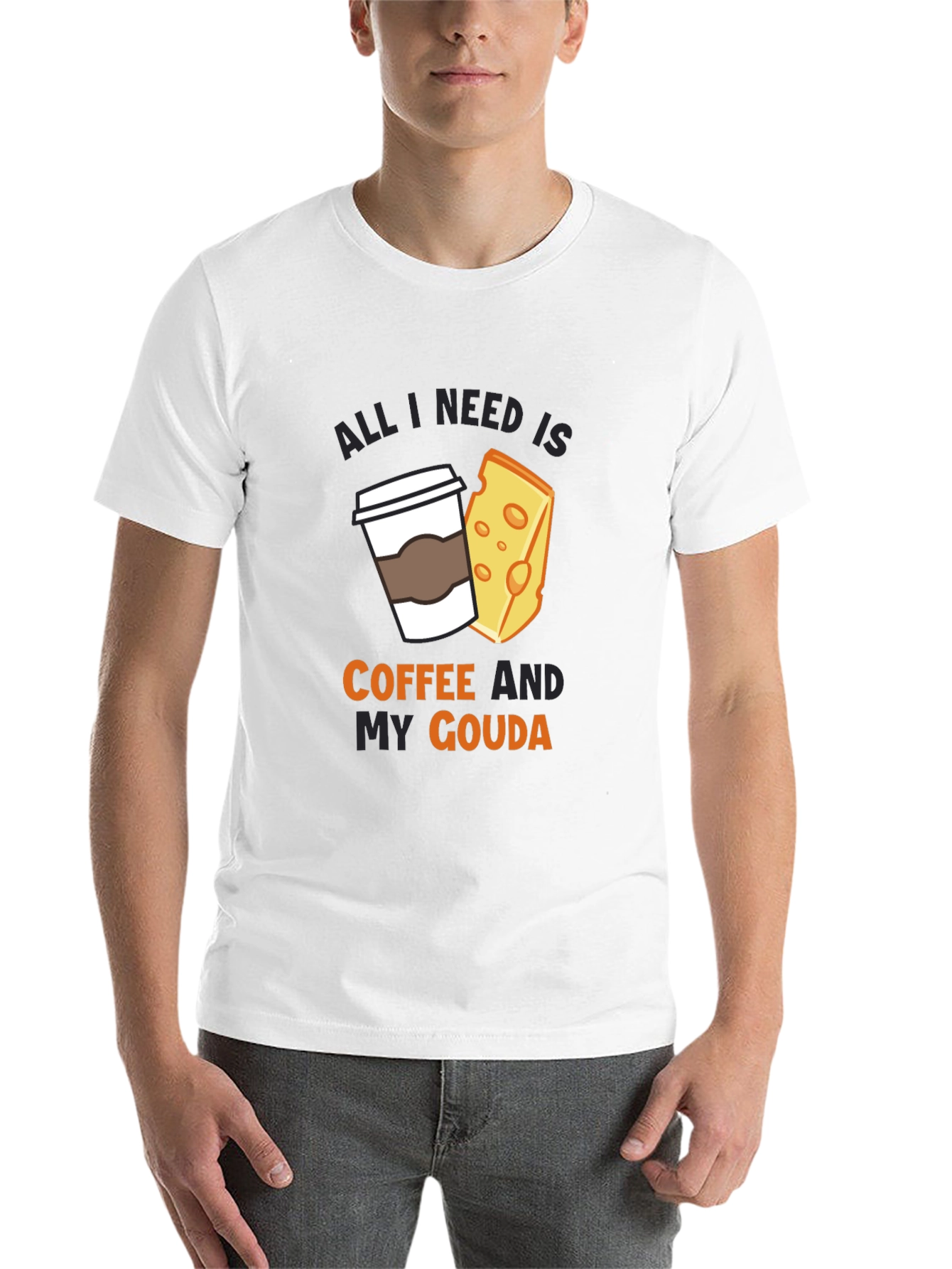 Coffee and Gouda T-Shirt - Funny Cheese Lover Tee