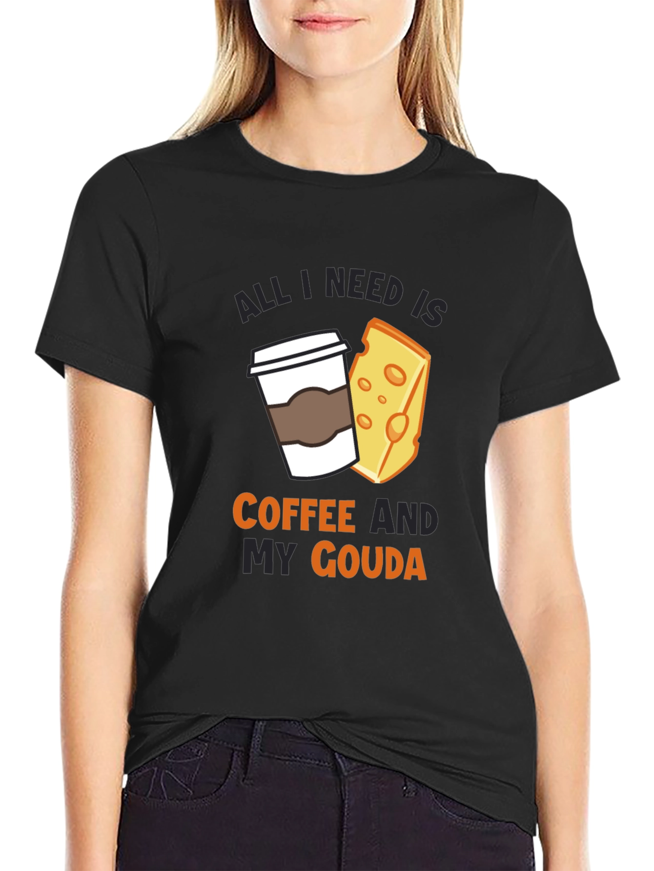 Coffee and Gouda T-Shirt - Funny Cheese Lover Tee