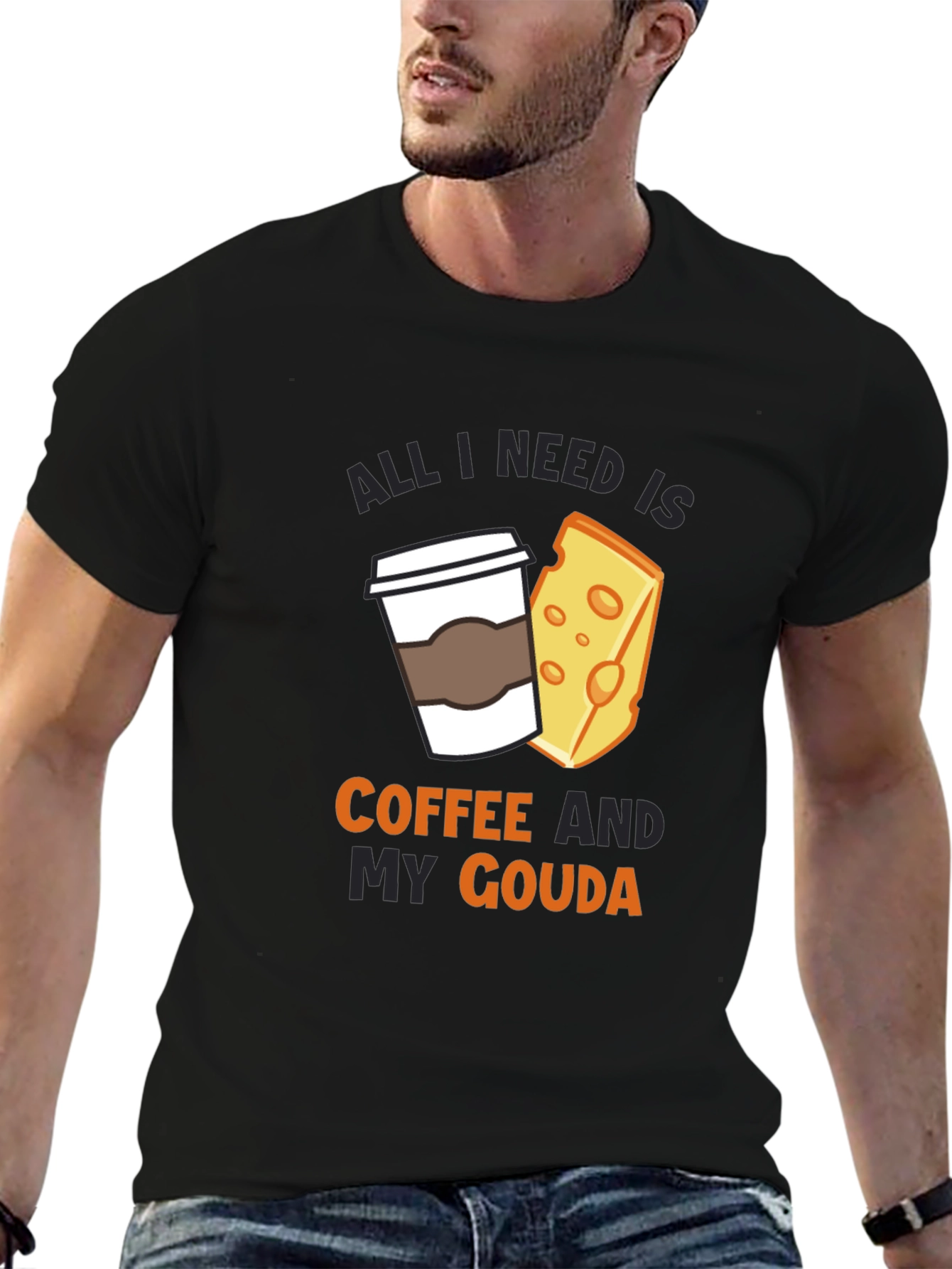 Coffee and Gouda T-Shirt - Funny Cheese Lover Tee