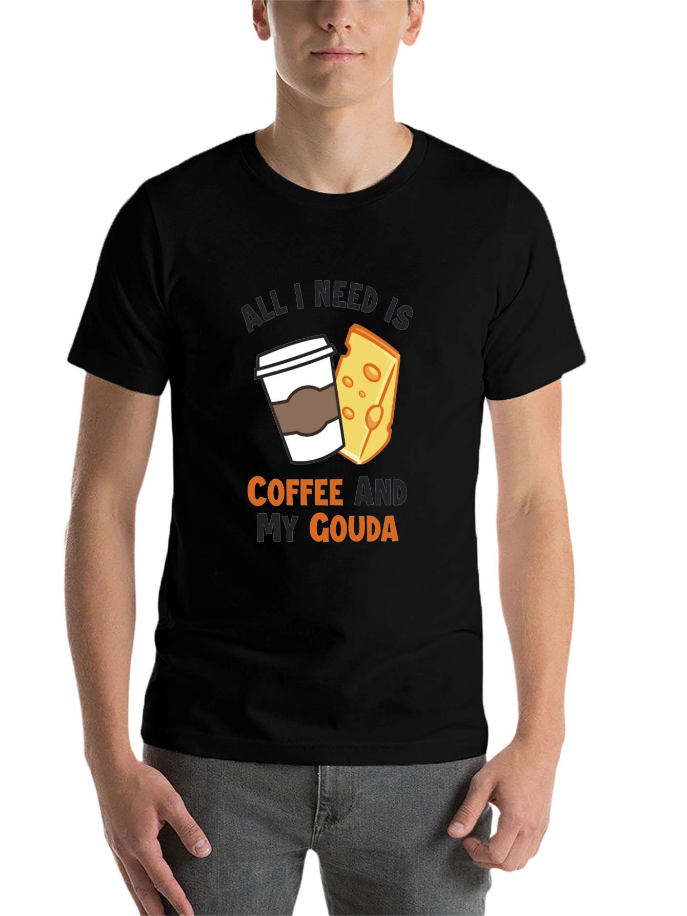 Coffee and Gouda T-Shirt - Funny Cheese Lover Tee