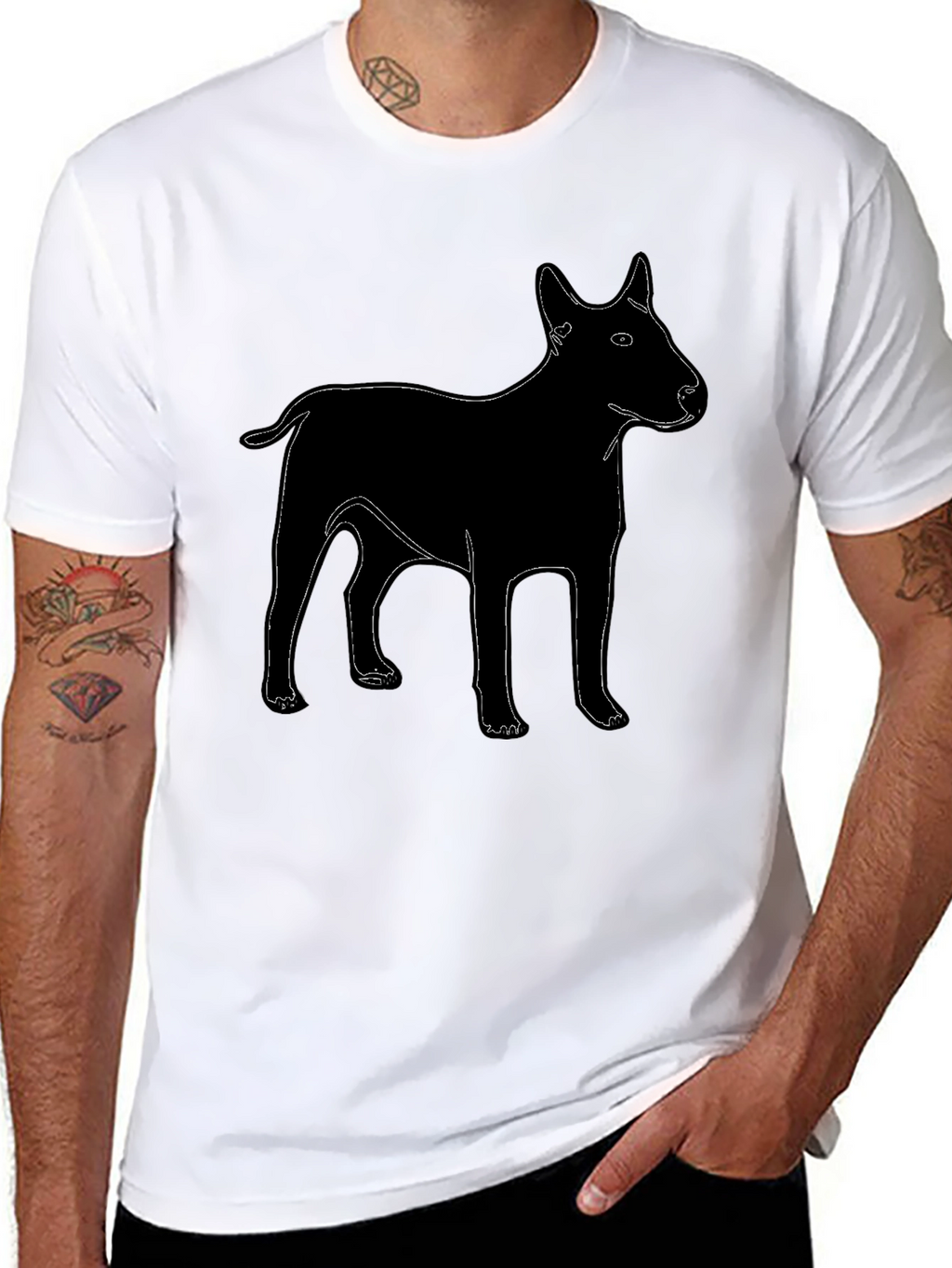 Dog Graphic T-Shirt - Black