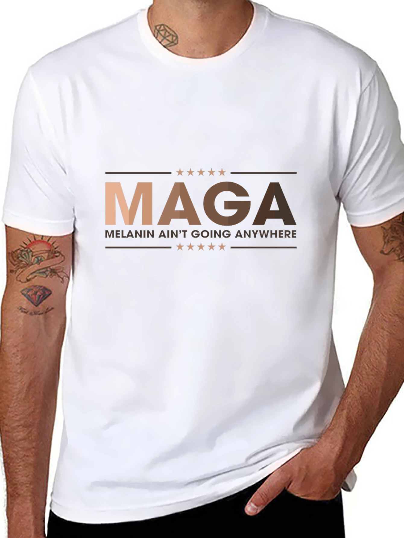 MAGA Melanin Pride Black Graphic Tee