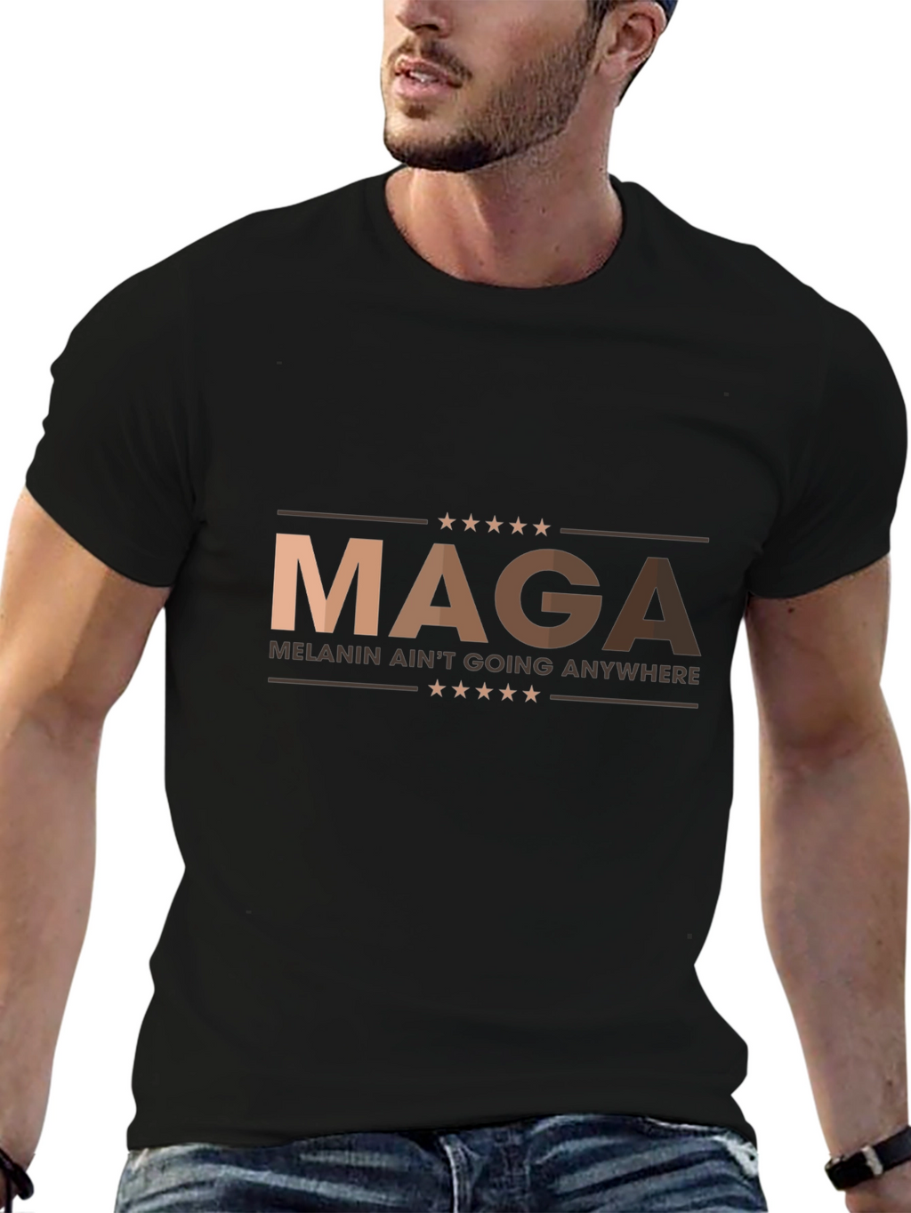 MAGA Melanin Pride Black Graphic Tee