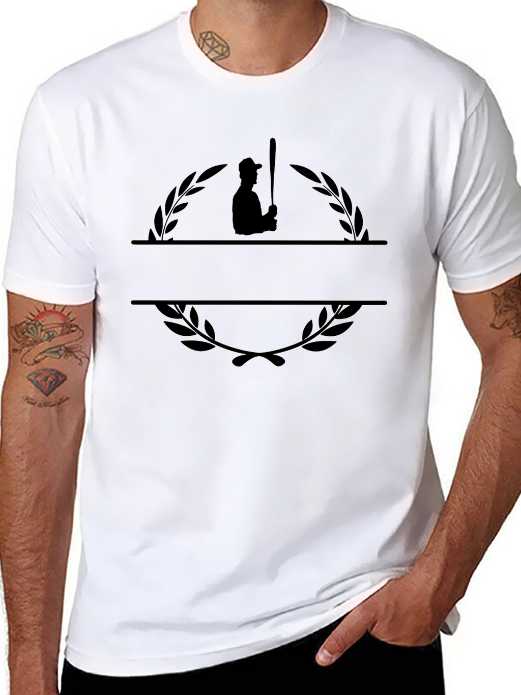 Baseball Player Wreath Graphic Tee
