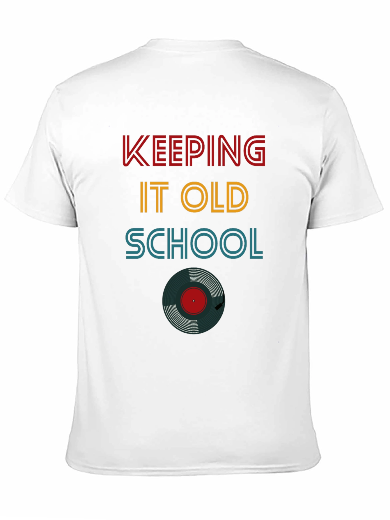 Keeping It Old School Vinyl Record Black T-Shirt