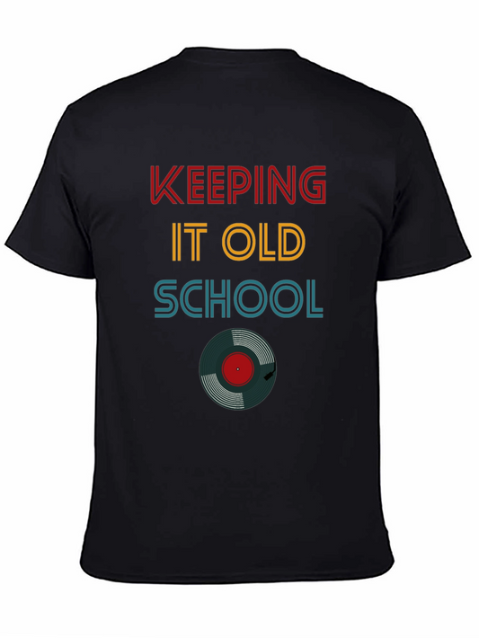 Keeping It Old School Vinyl Record Black T-Shirt