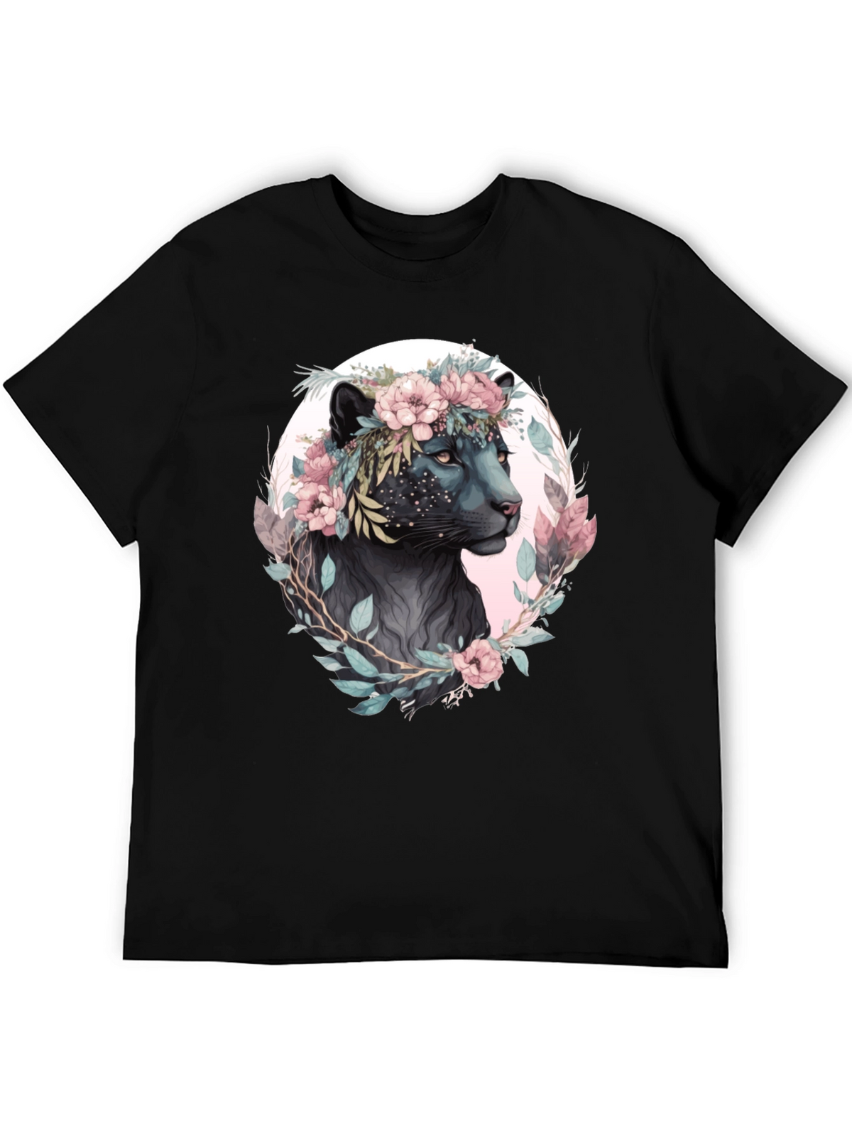 Floral Panther Graphic T-Shirt