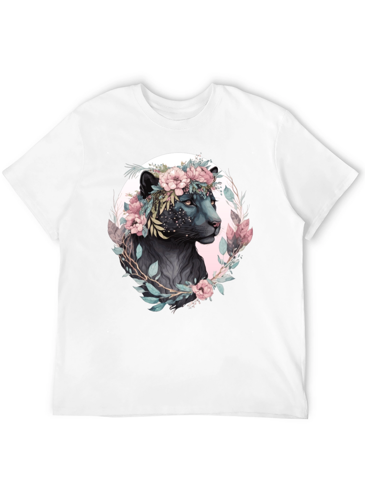 Floral Panther Graphic T-Shirt