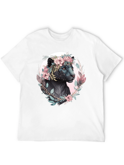 Floral Panther Graphic T-Shirt