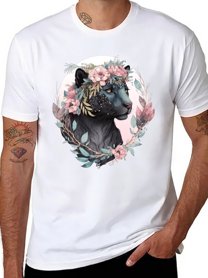 Floral Panther Graphic T-Shirt
