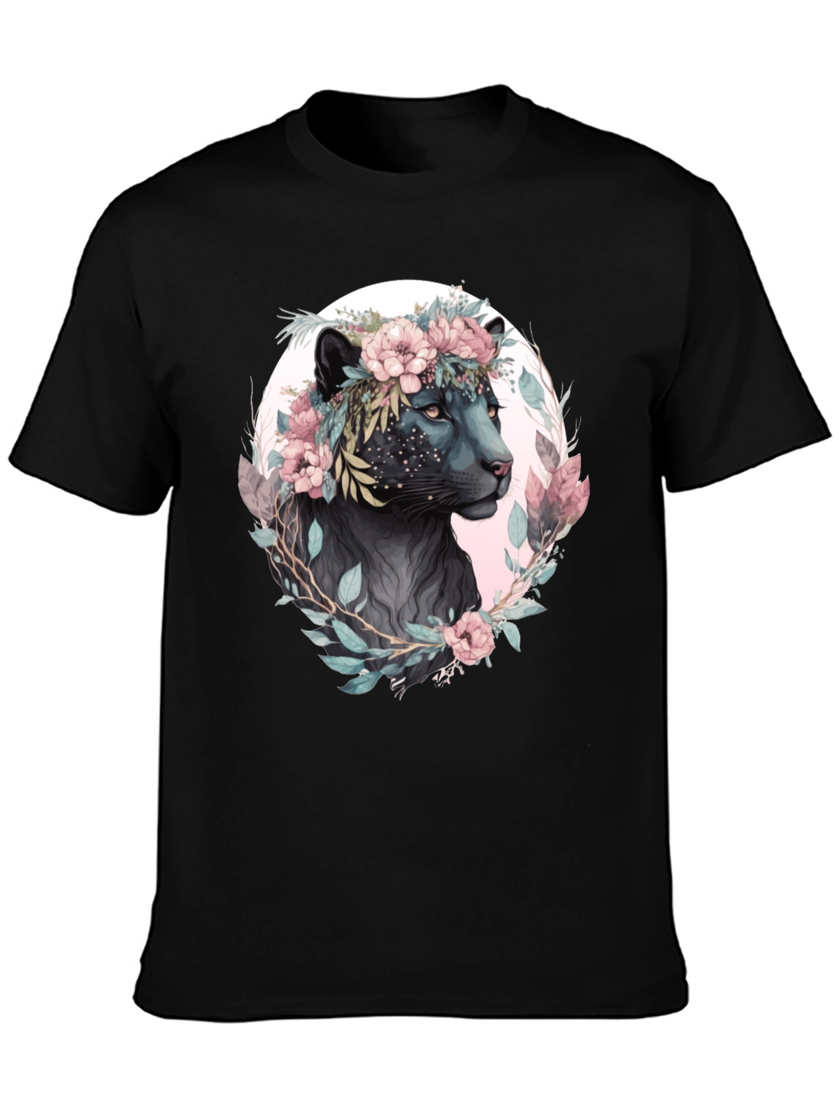 Floral Panther Graphic T-Shirt