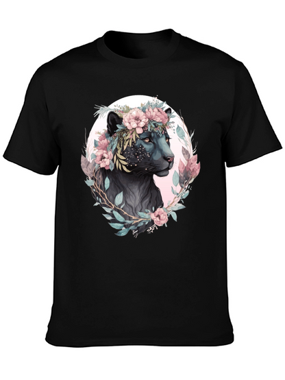 Floral Panther Graphic T-Shirt