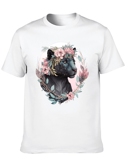 Floral Panther Graphic T-Shirt