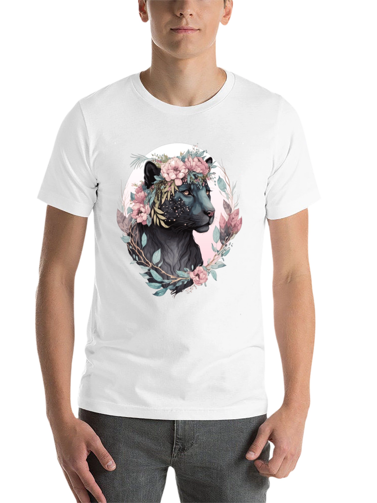 Floral Panther Graphic T-Shirt