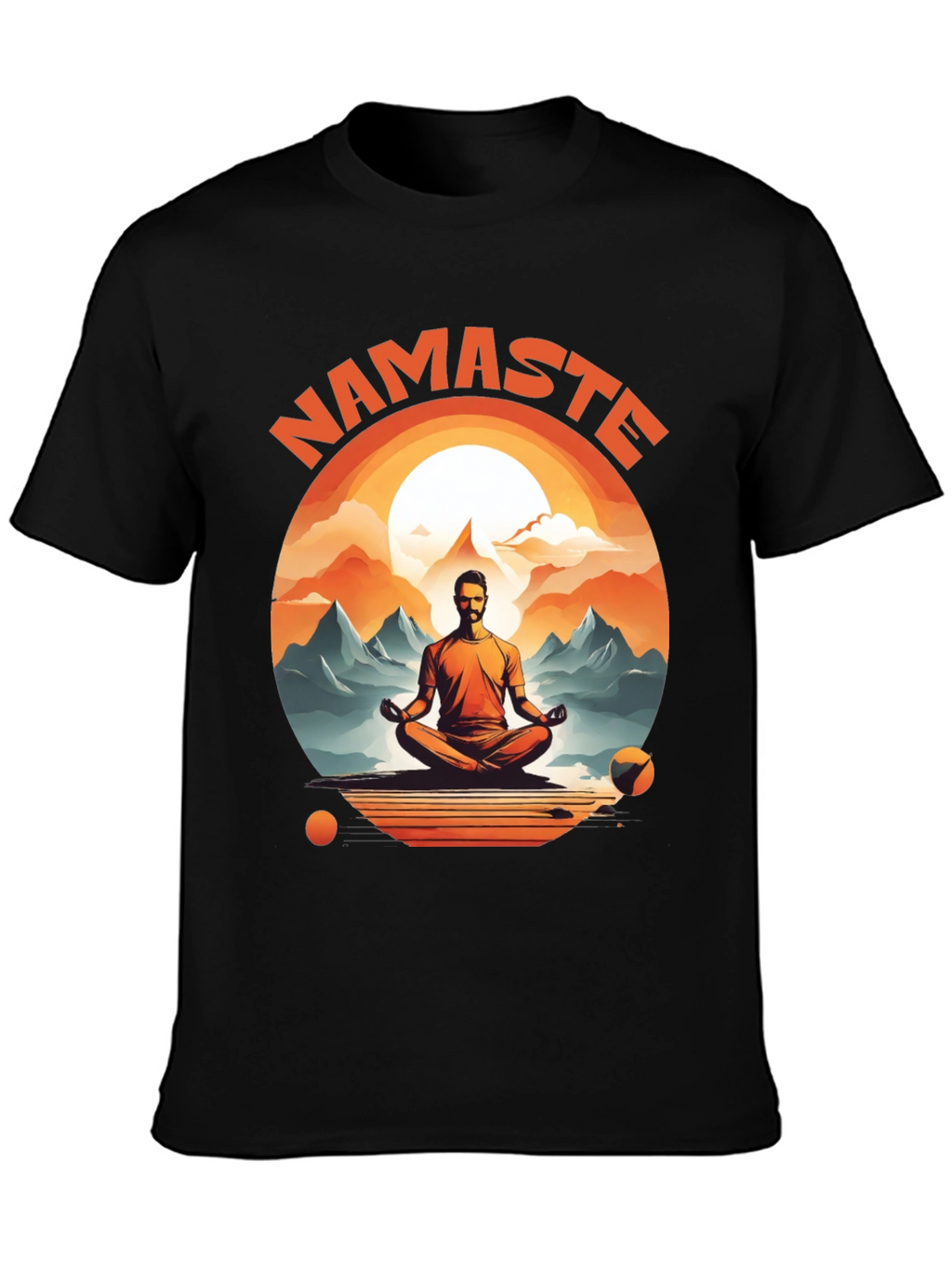 Namaste Yoga T-Shirt - Meditating Man Design
