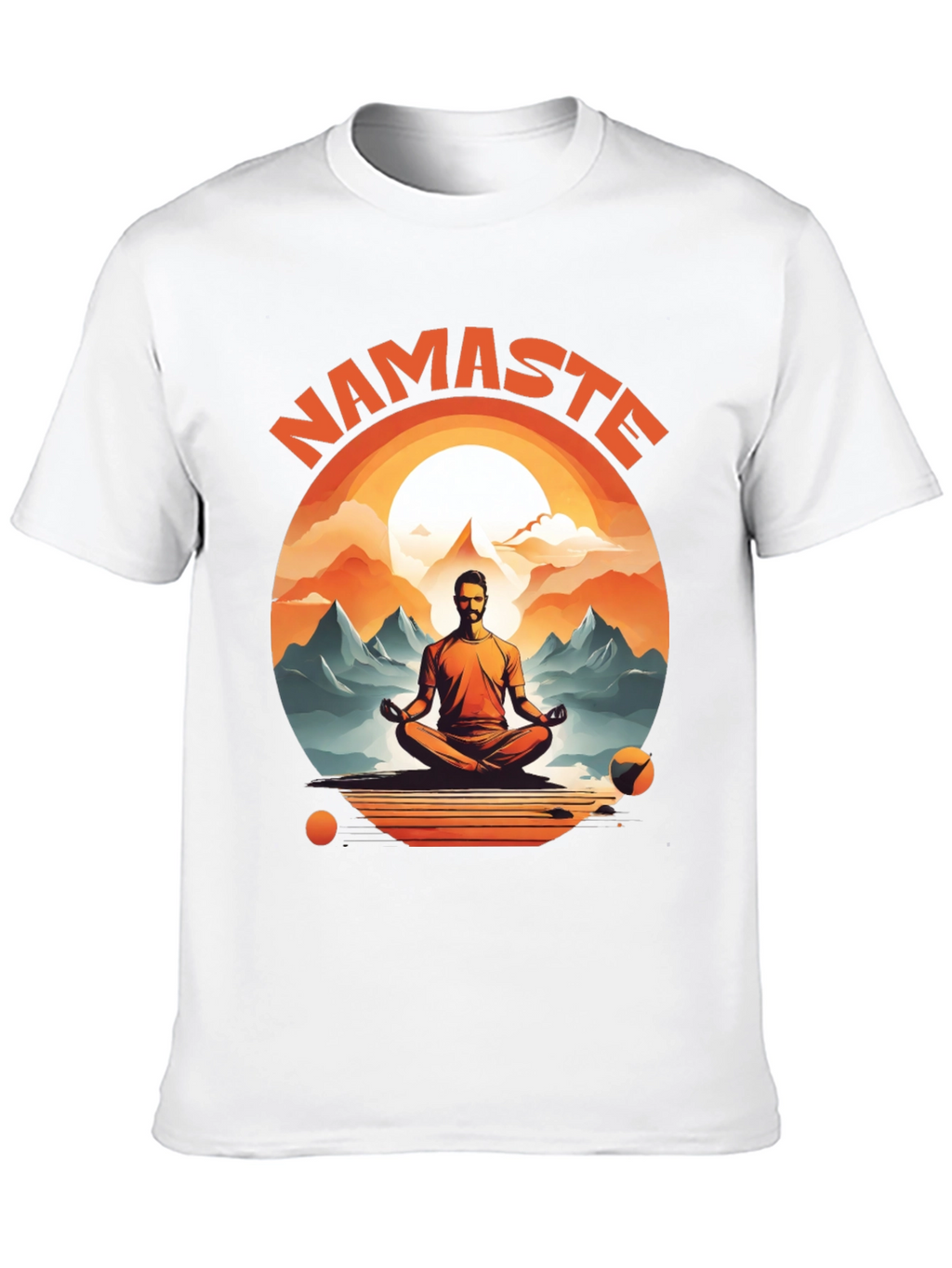 Namaste Yoga T-Shirt - Meditating Man Design