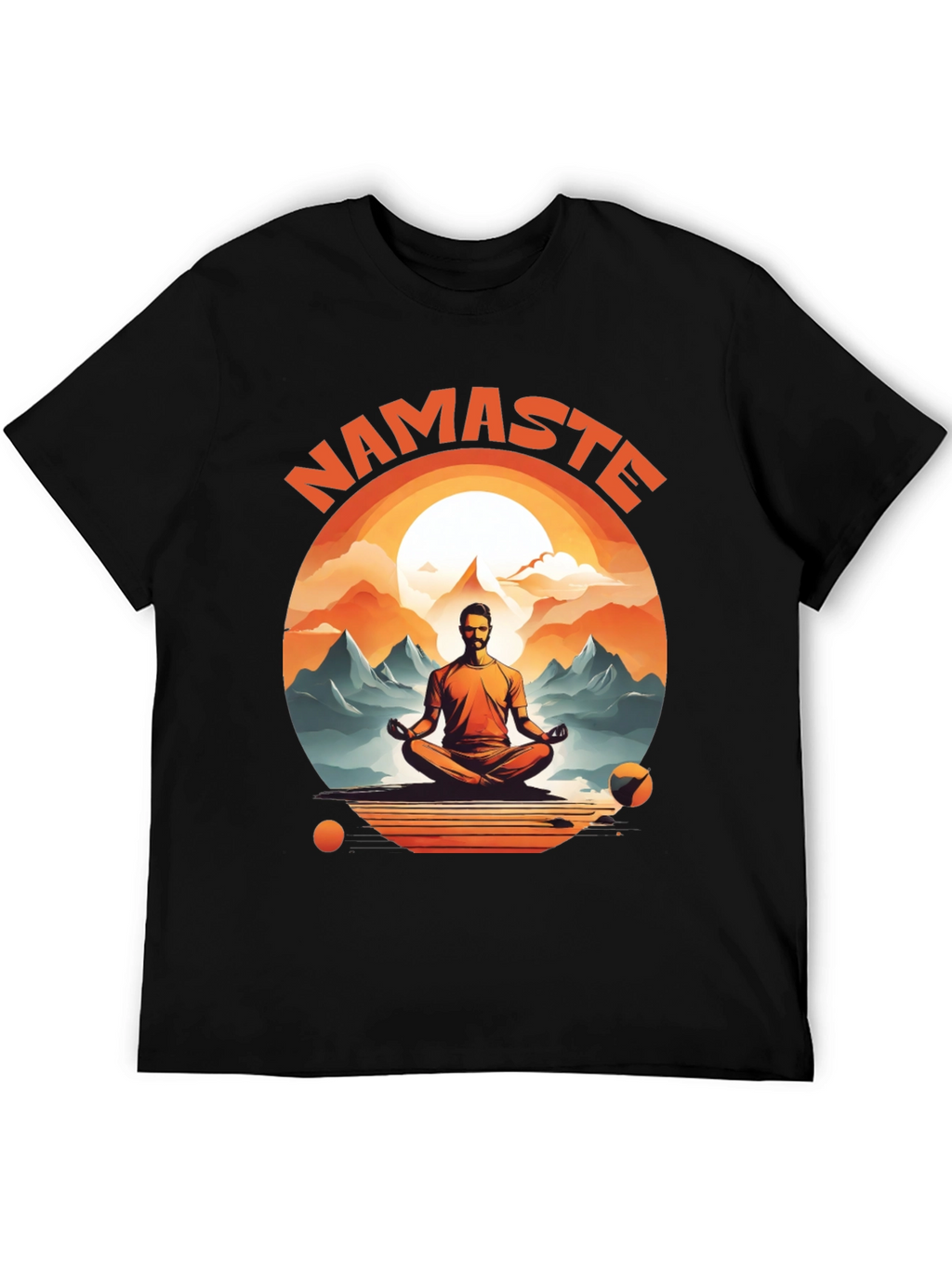 Namaste Yoga T-Shirt - Meditating Man Design