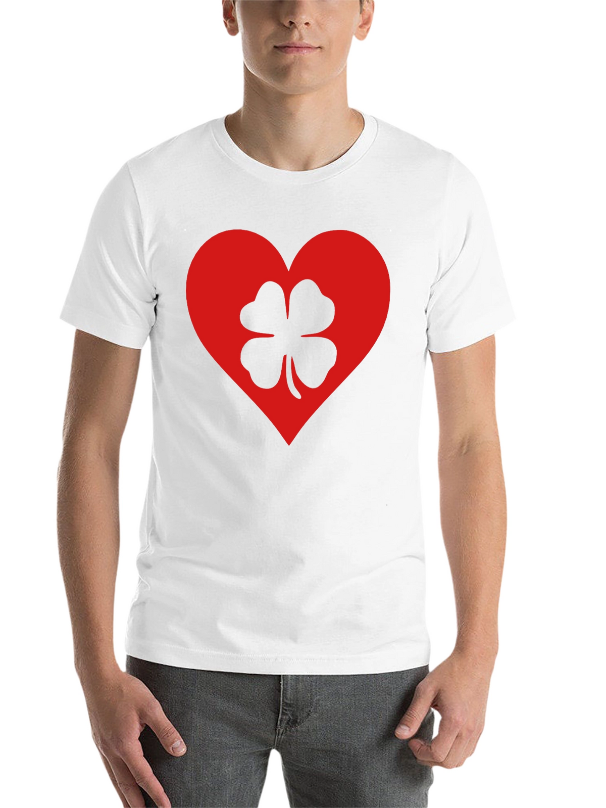 Lucky Heart Clover T-Shirt - Black