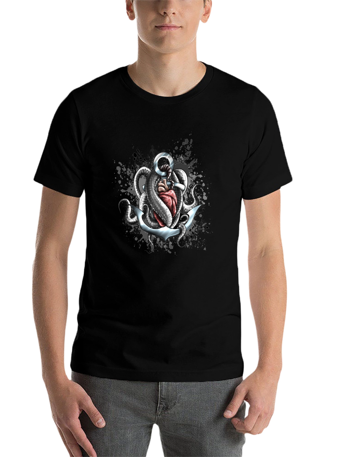 Anchor & Octopus T-Shirt - Unique Graphic Tee