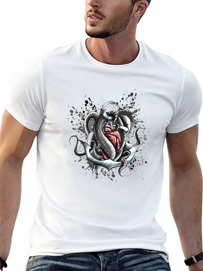Anchor & Octopus T-Shirt - Unique Graphic Tee