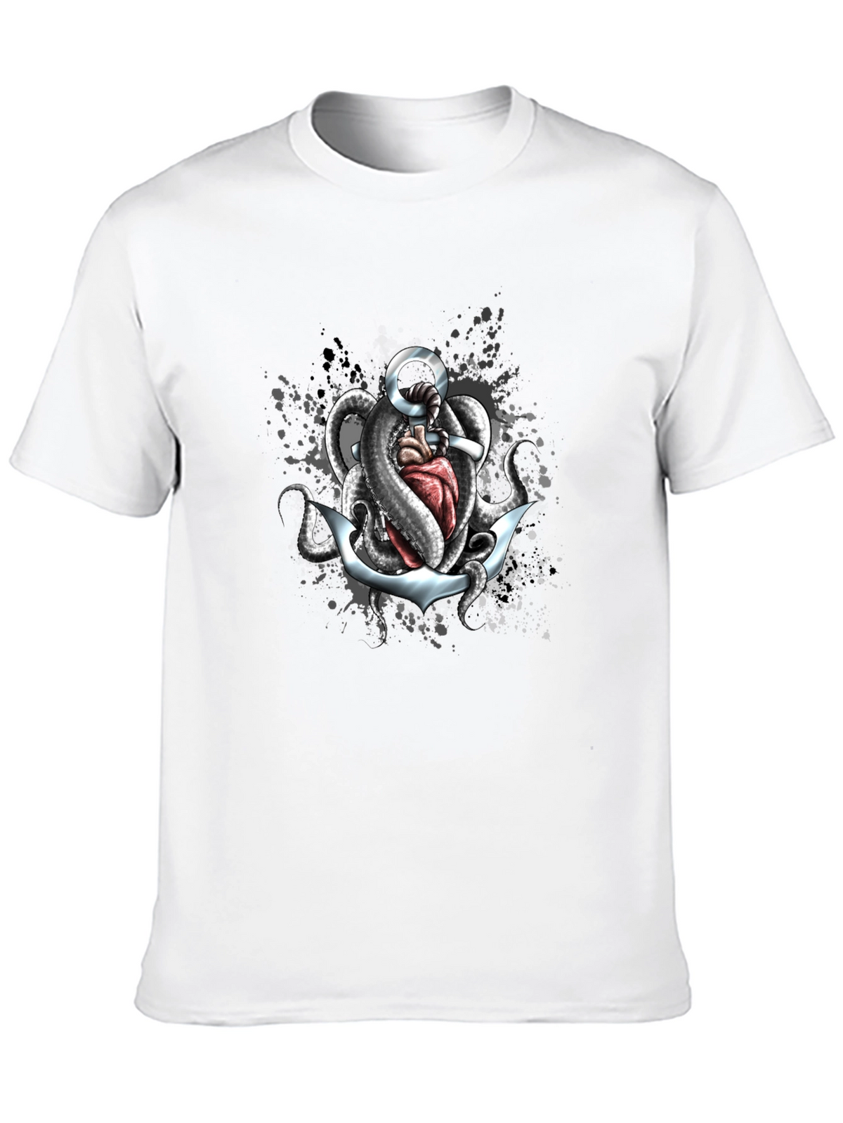Anchor & Octopus T-Shirt - Unique Graphic Tee
