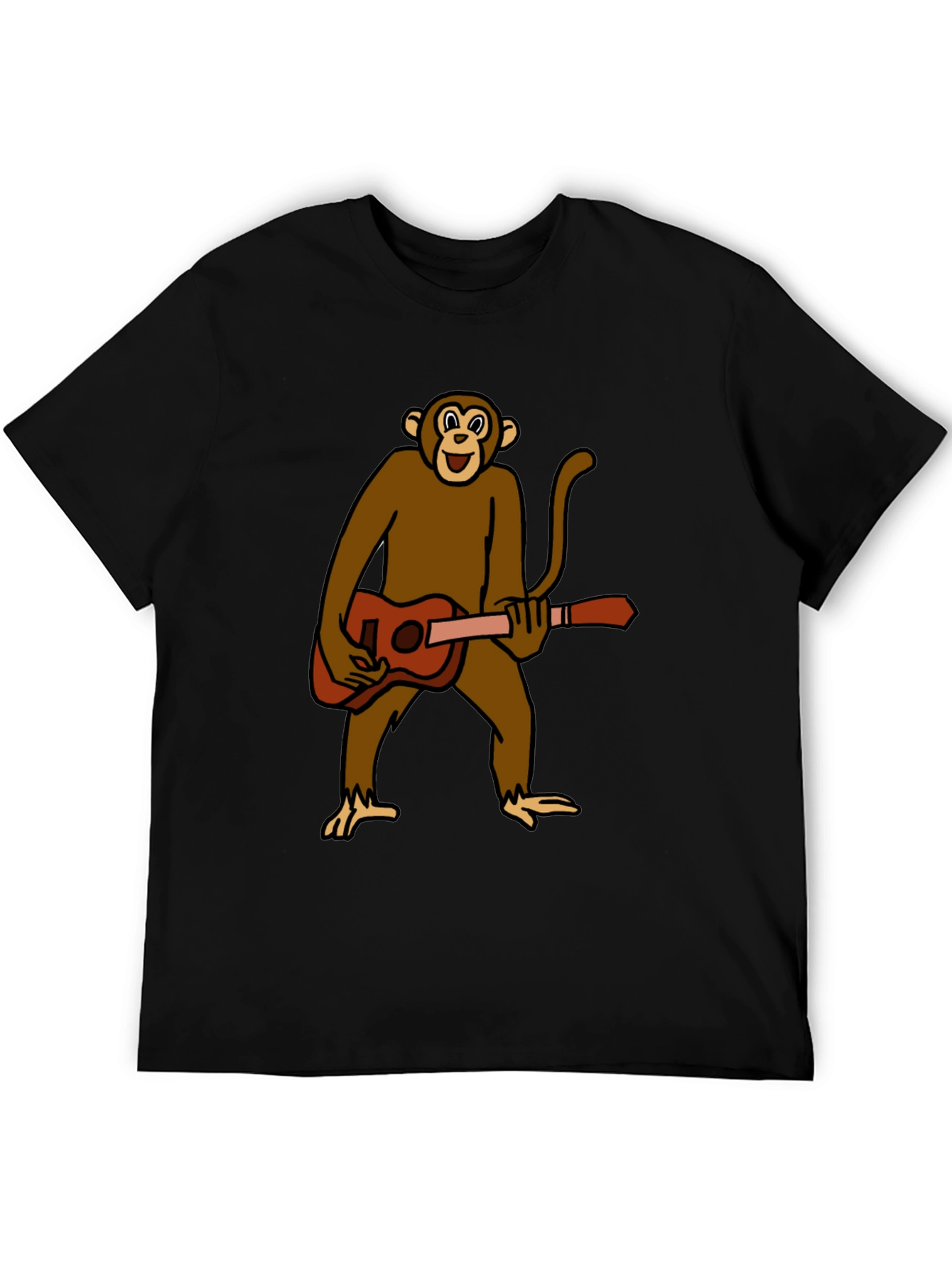 Monkey Guitar Player Graphic T-Shirt