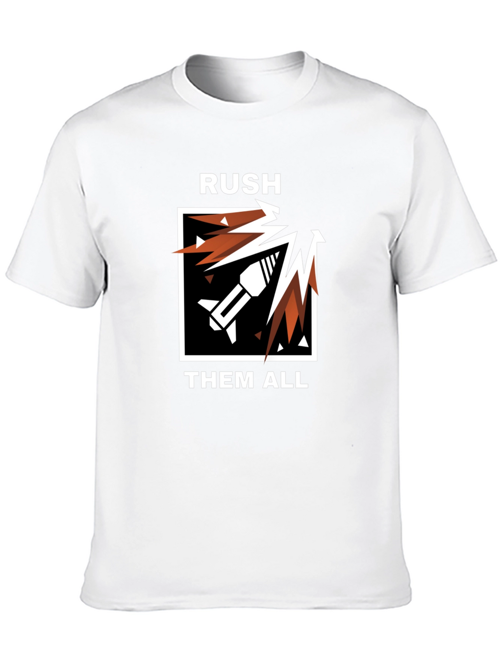 RUSH THEM ALL Black Graphic Tee - Gaming Apparel