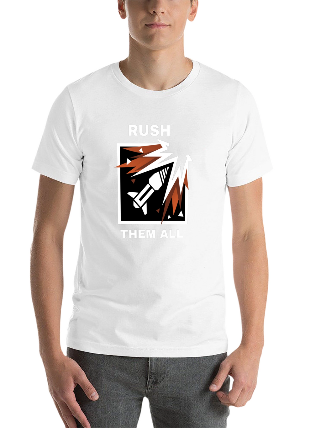 RUSH THEM ALL Black Graphic Tee - Gaming Apparel
