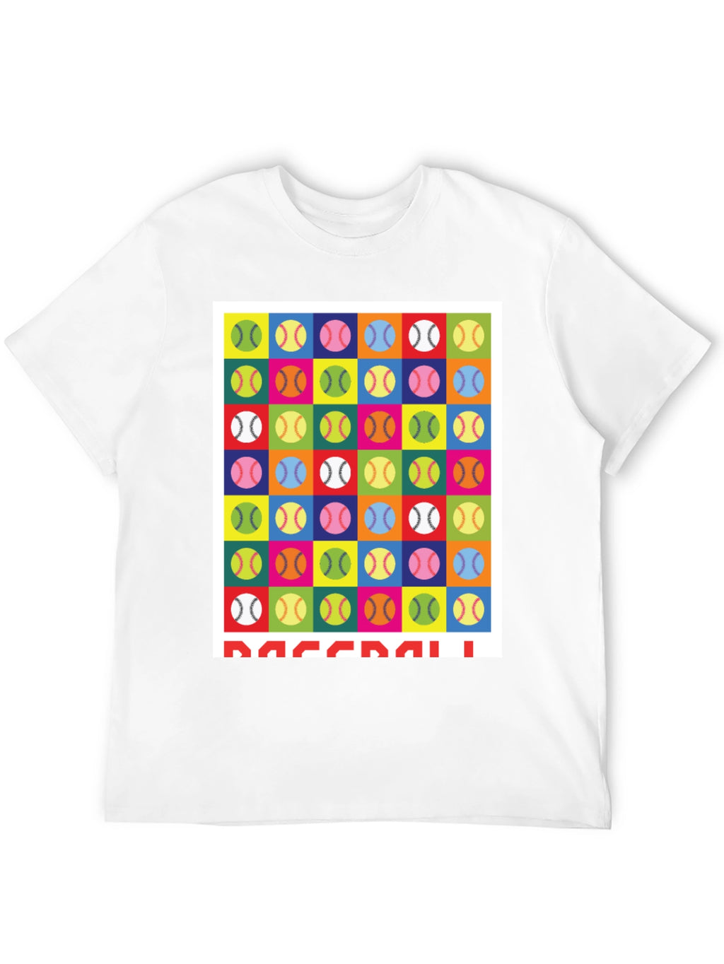 Colorful Baseball Pattern T-Shirt