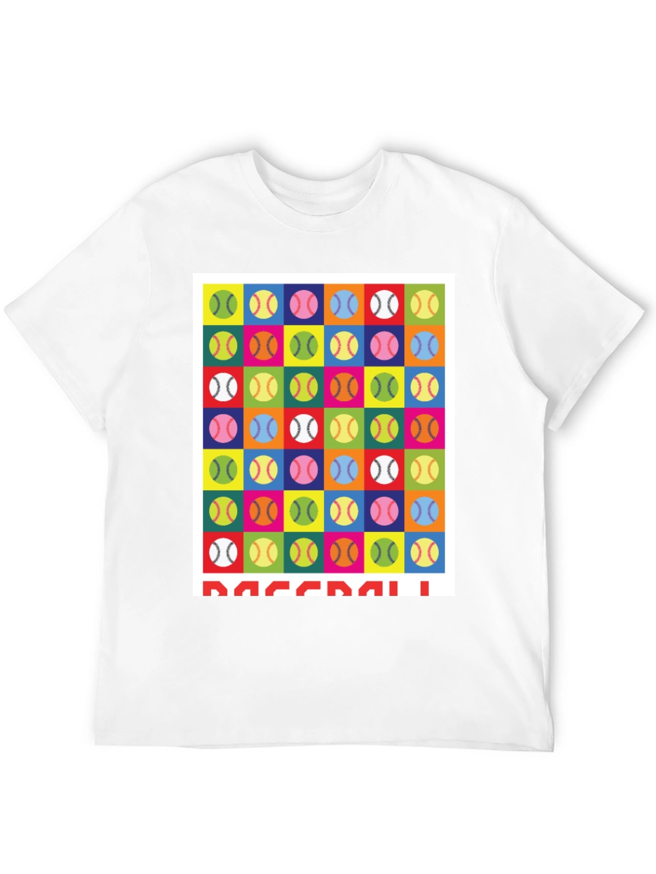 Colorful Baseball Pattern T-Shirt