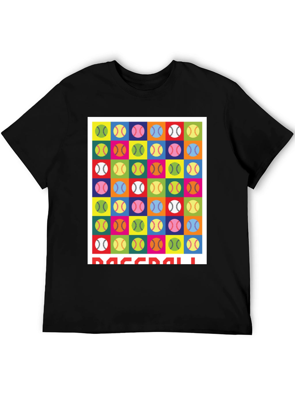 Colorful Baseball Pattern T-Shirt