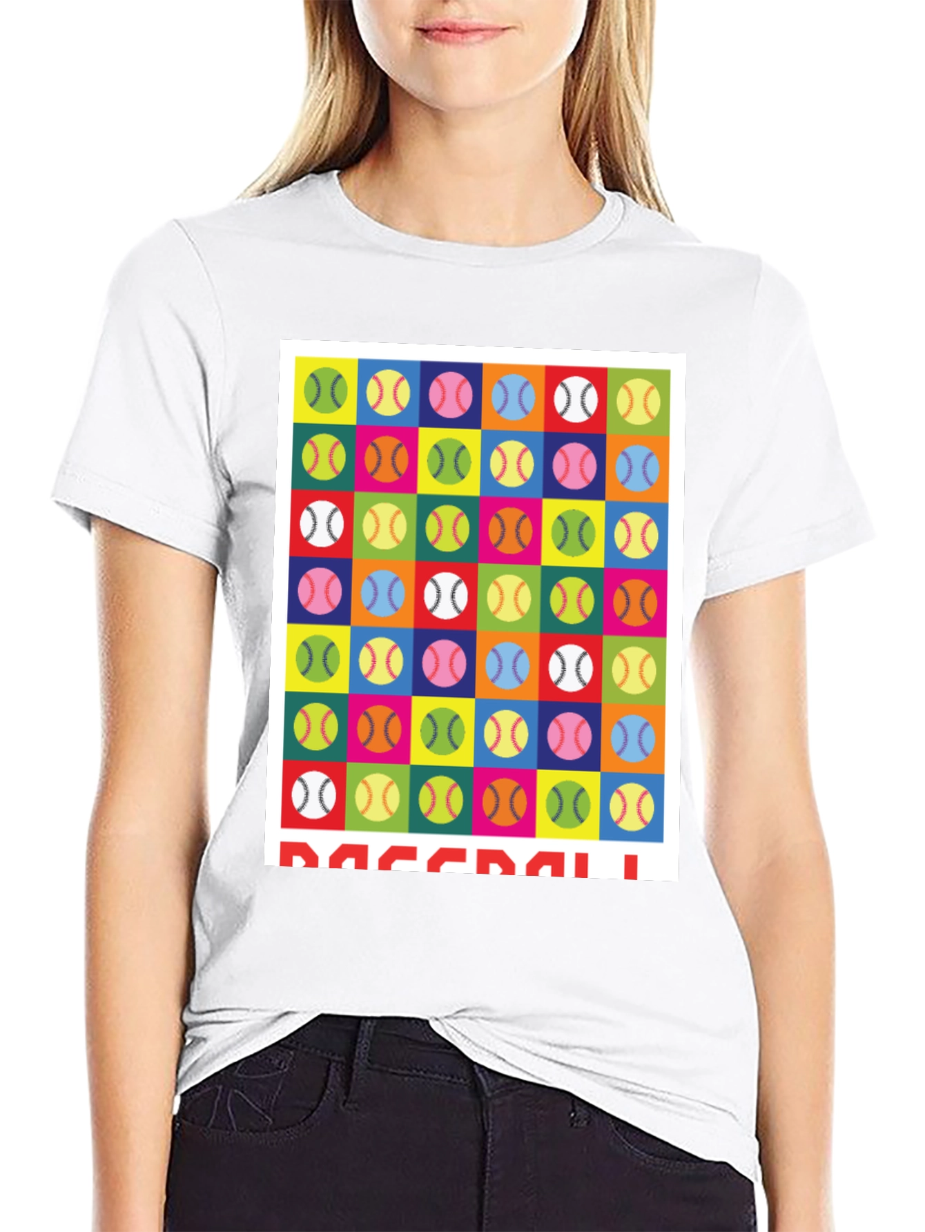 Colorful Baseball Pattern T-Shirt