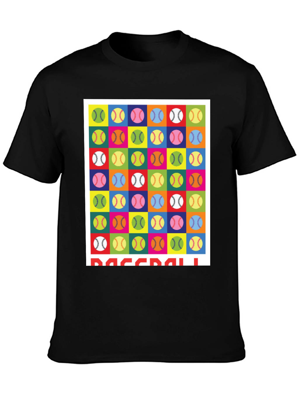 Colorful Baseball Pattern T-Shirt