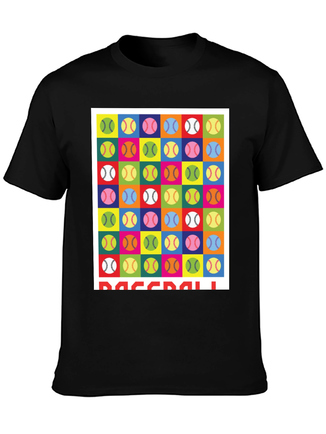 Colorful Baseball Pattern T-Shirt