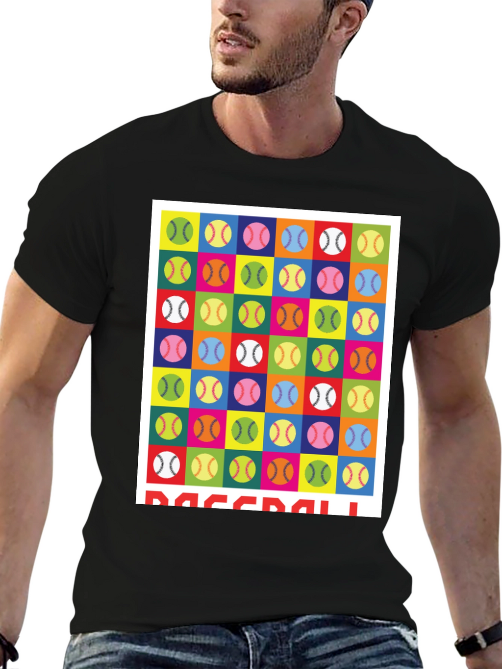 Colorful Baseball Pattern T-Shirt