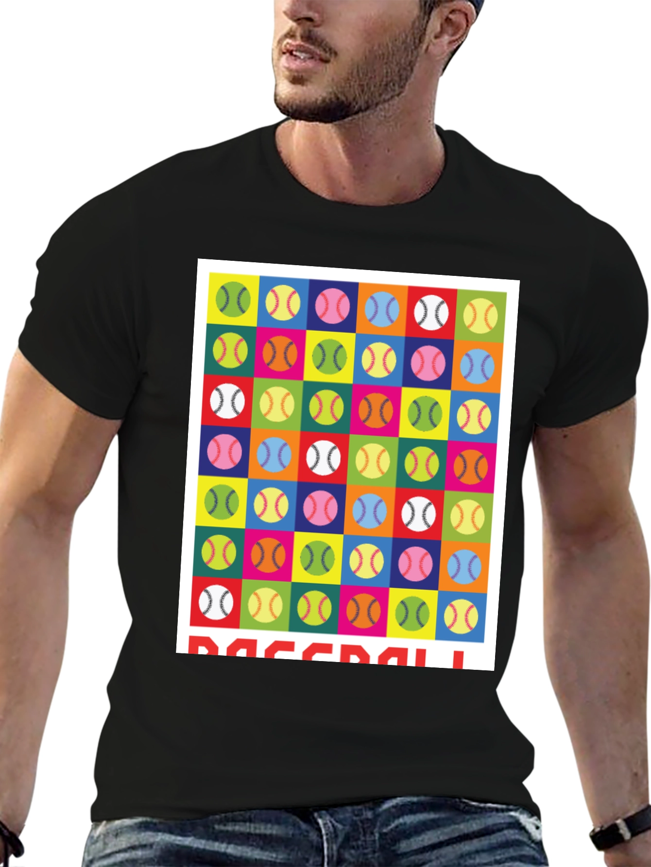 Colorful Baseball Pattern T-Shirt