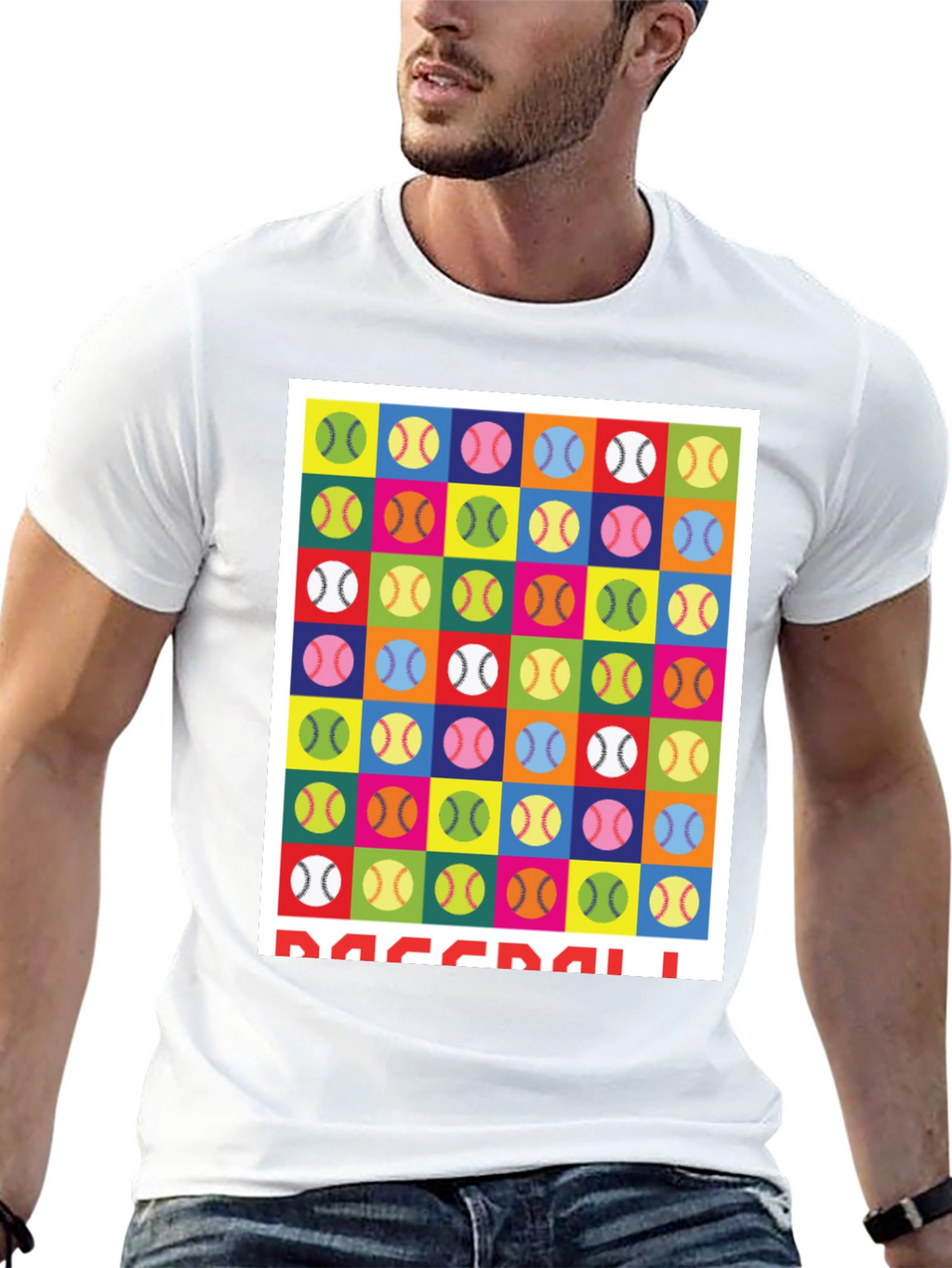 Colorful Baseball Pattern T-Shirt