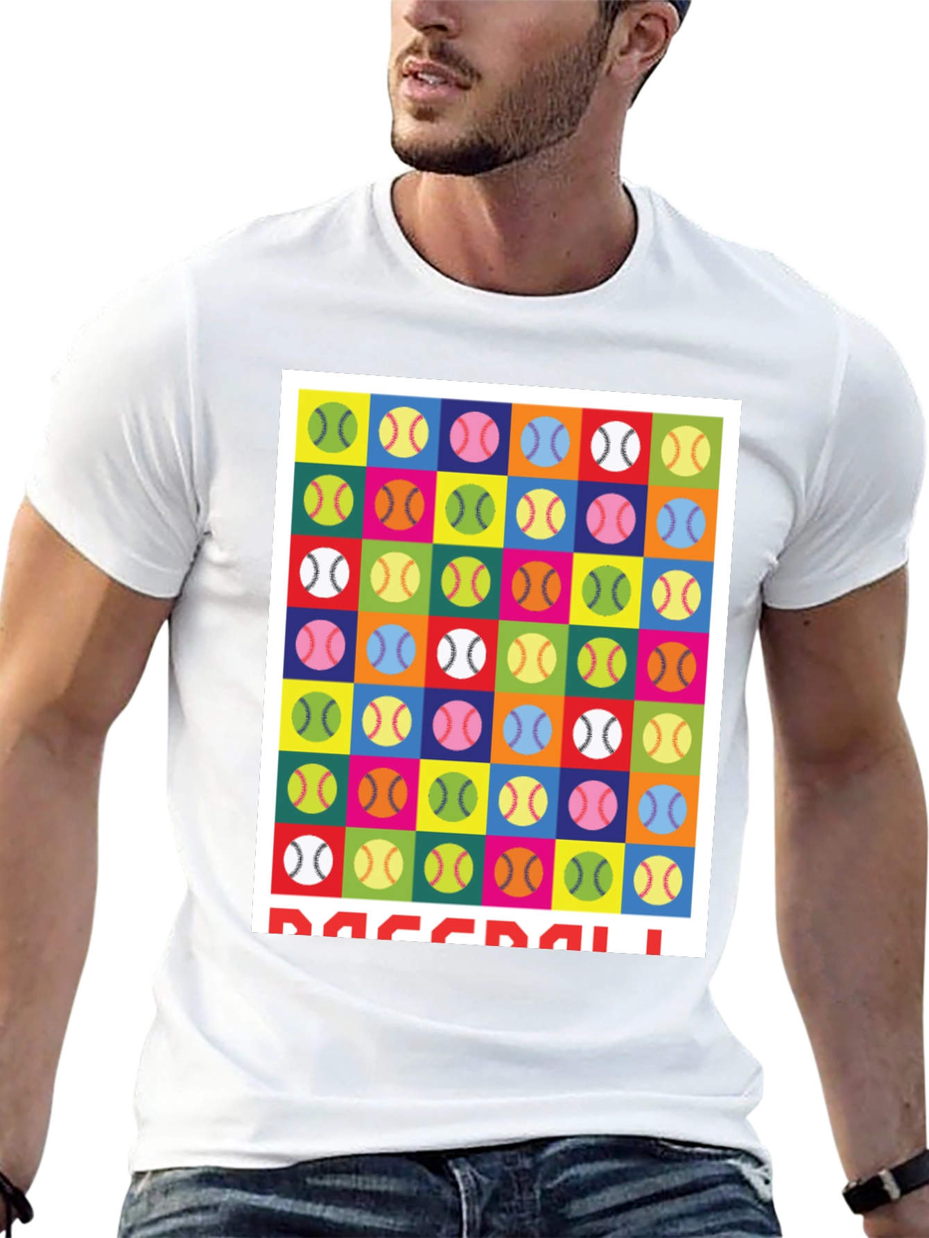 Colorful Baseball Pattern T-Shirt