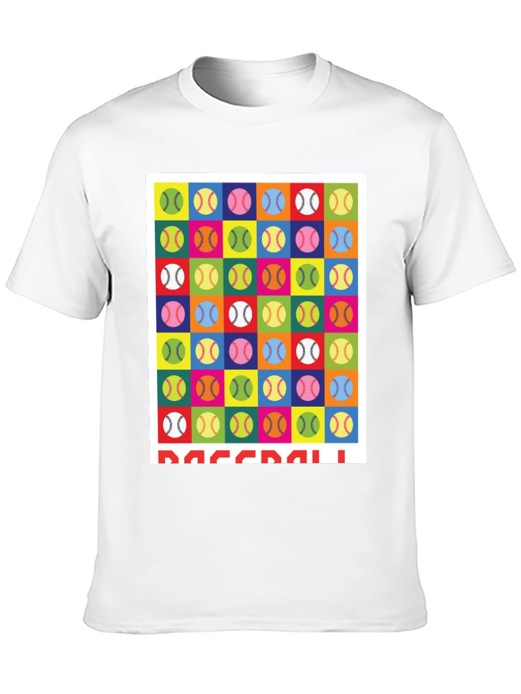 Colorful Baseball Pattern T-Shirt