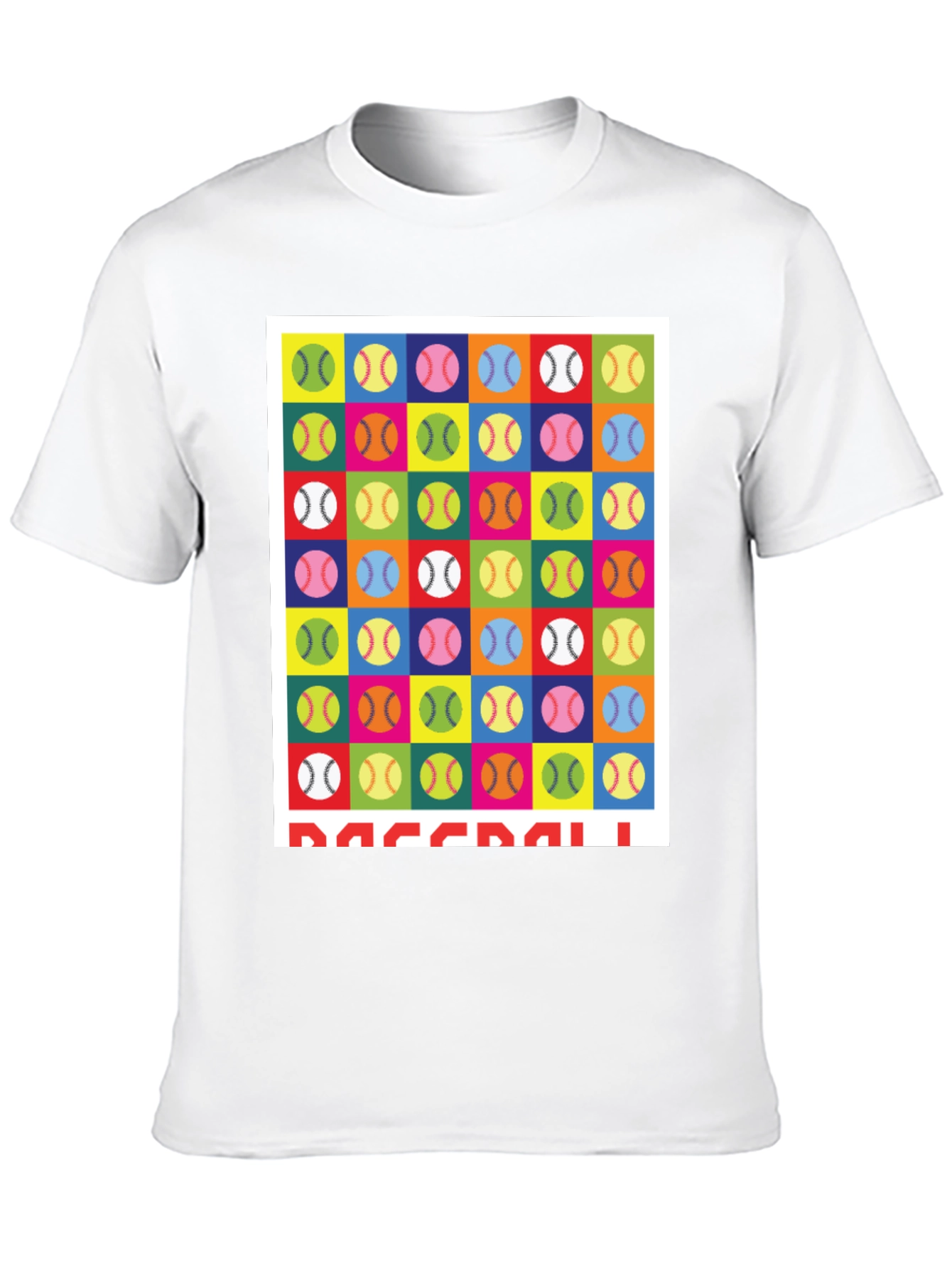 Colorful Baseball Pattern T-Shirt