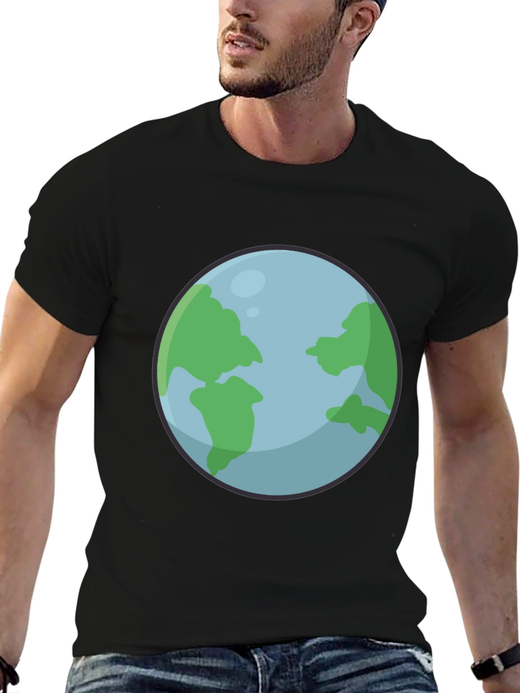 Earth Graphic Black T-Shirt