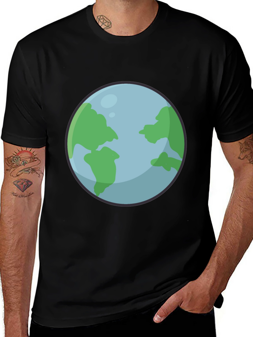 Earth Graphic Black T-Shirt