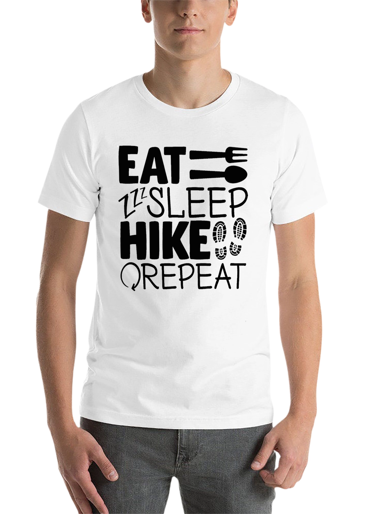 Eat Sleep Hike Repeat Black T-Shirt