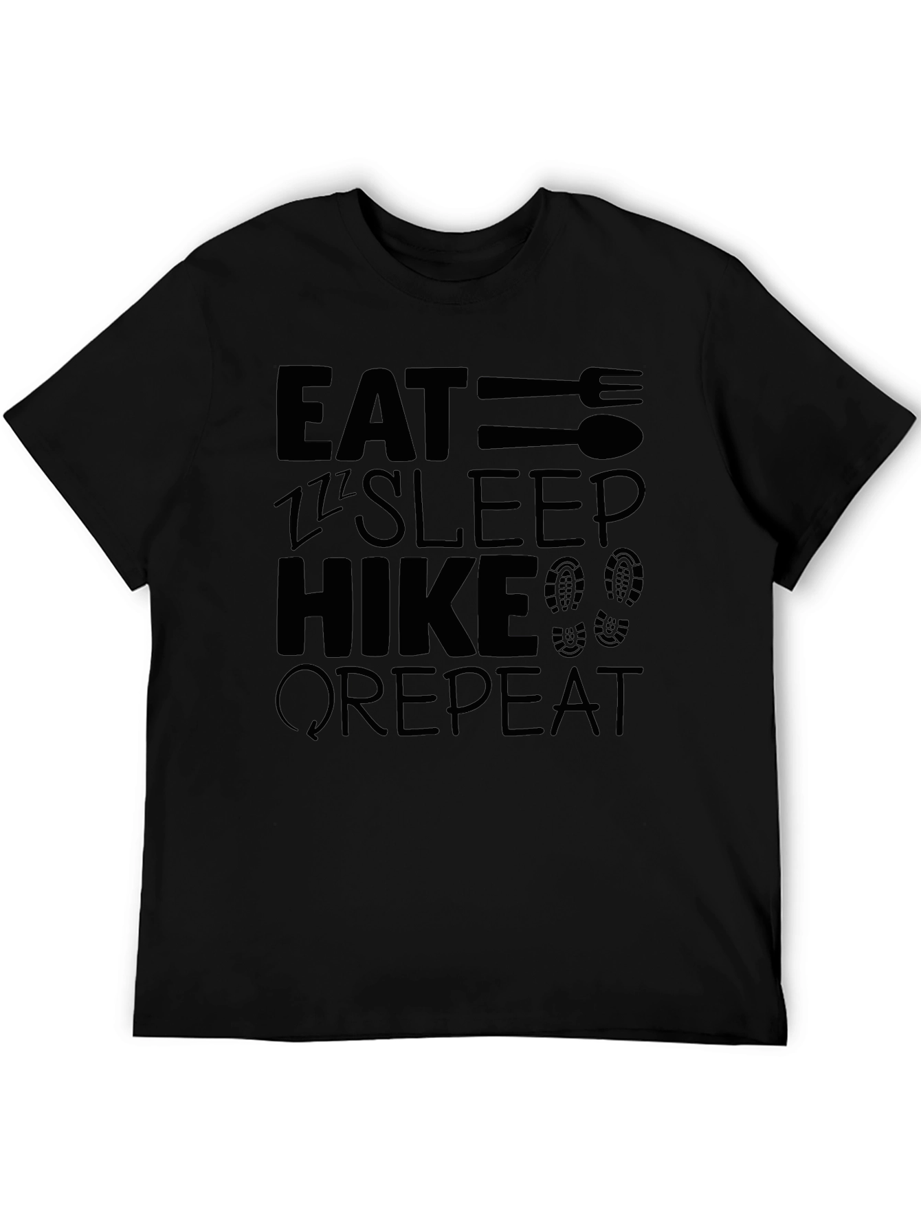 Eat Sleep Hike Repeat Black T-Shirt
