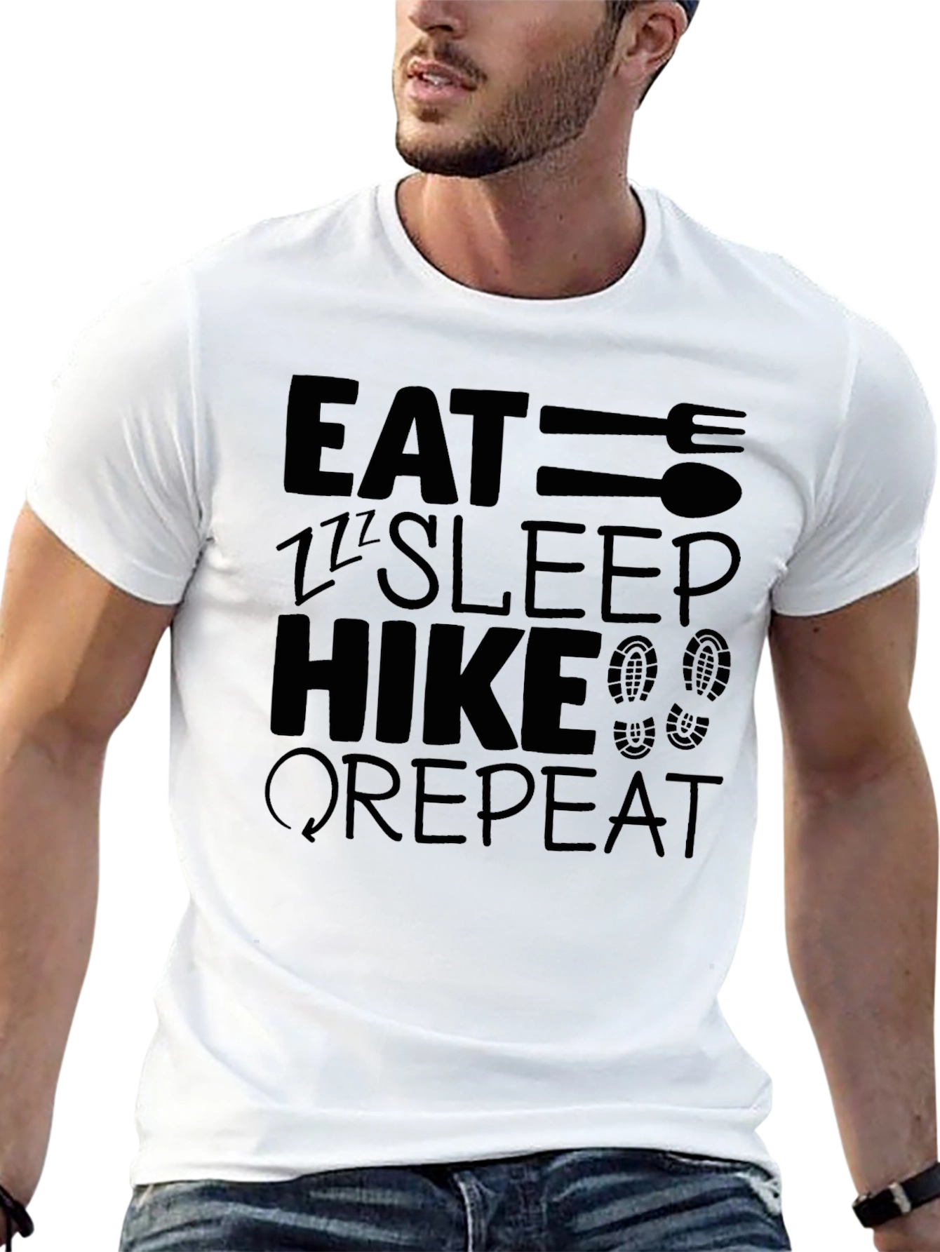 Eat Sleep Hike Repeat Black T-Shirt
